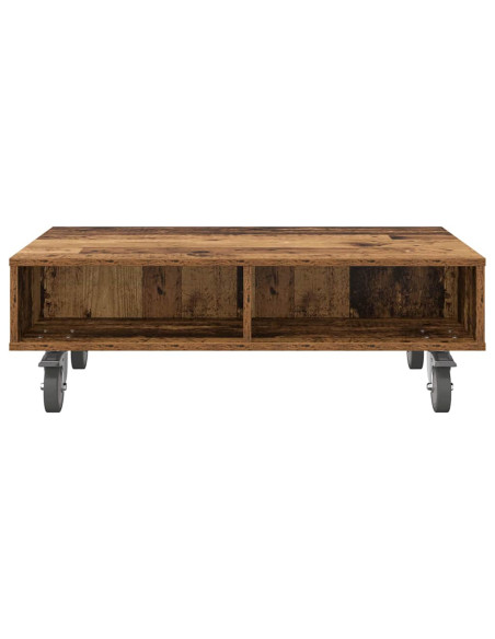 Tavolino con Ruote Legno vecchio 90 x 50 x 30 cm