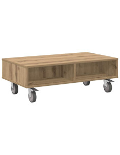 Tavolino con Ruote Rovere artigianale 90 x 50 x 30 cm 2