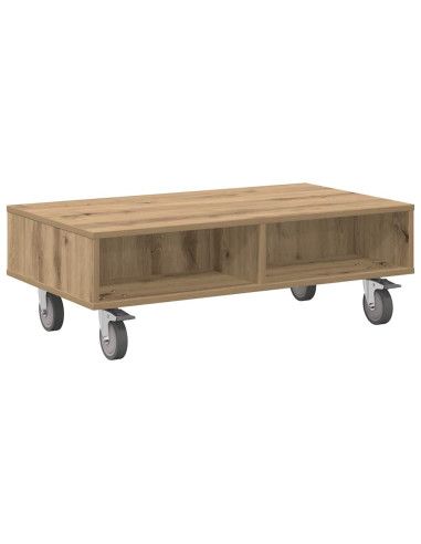 Tavolino con Ruote Rovere artigianale 90 x 50 x 30 cm