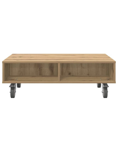 Tavolino con Ruote Rovere artigianale 90 x 50 x 30 cm