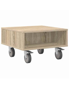 Tavolino con Ruote Rovere Sonoma 50,5 x 50 x 30 cm 2