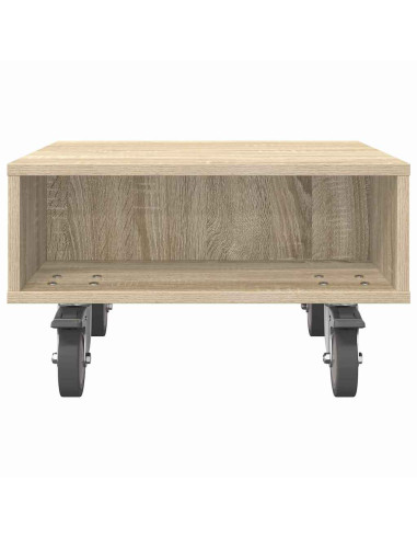 Tavolino con Ruote Rovere Sonoma 50,5 x 50 x 30 cm