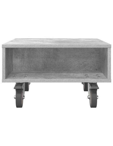 Tavolino con Ruote Grigio cemento 50,5 x 50 x 30 cm