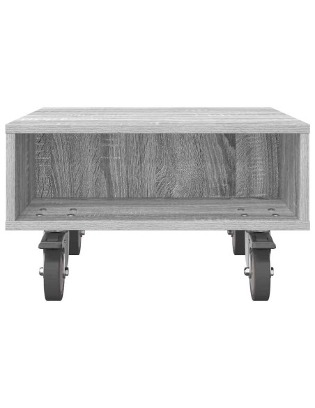 Tavolino con Ruote Grigio Sonoma 50,5 x 50 x 30 cm
