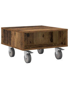 Tavolino con Ruote Legno vecchio 50,5 x 50 x 30 cm 2