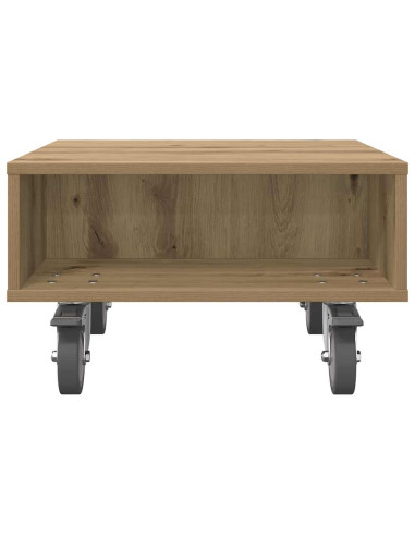 Tavolino con Ruote Rovere artigianale 50,5 x 50 x 30 cm