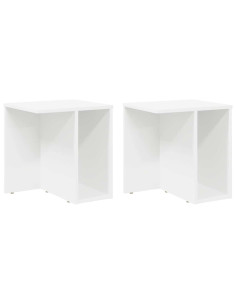 Tavolino 2 pcs Bianco 37 x 32 x 40 cm Legno multistrato 2