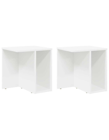 Tavolino 2 pcs Bianco 37 x 32 x 40 cm Legno multistrato
