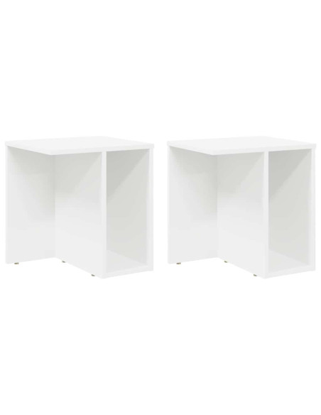 Tavolino 2 pcs Bianco 37 x 32 x 40 cm Legno multistrato