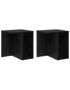 Tavolino 2 pcs Rovere Nero 37 x 32 x 40 cm Legno multistrato 2