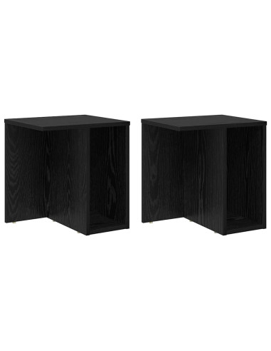 Tavolino 2 pcs Rovere Nero 37 x 32 x 40 cm Legno multistrato