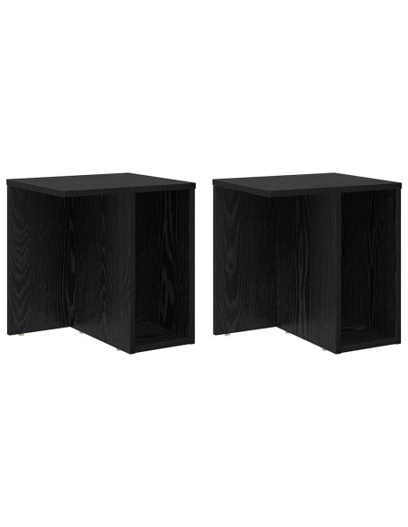Tavolino 2 pcs Rovere Nero 37 x 32 x 40 cm Legno multistrato