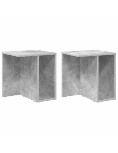 Tavolino 2 pcs Grigio cemento 37 x 32 x 40 cm Legno multistrato 2