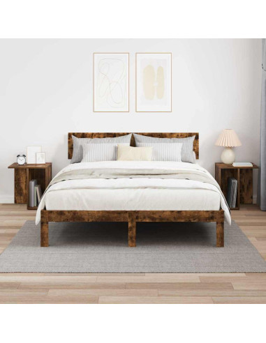 Tavolino 2 pcs Rovere fumé 37 x 32 x 40 cm Legno multistrato