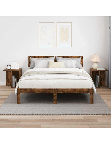 Tavolino 2 pcs Rovere fumé 37 x 32 x 40 cm Legno multistrato