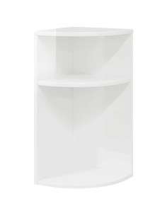Tavolino Bianco Lucido 29,6 x 29,6 x 60 cm Legno multistrato 2