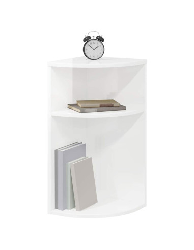 Tavolino Bianco Lucido 29,6 x 29,6 x 60 cm Legno multistrato