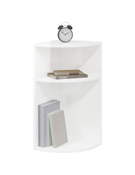 Tavolino Bianco Lucido 29,6 x 29,6 x 60 cm Legno multistrato
