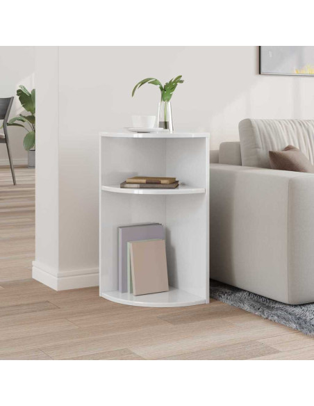 Tavolino Bianco Lucido 29,6 x 29,6 x 60 cm Legno multistrato