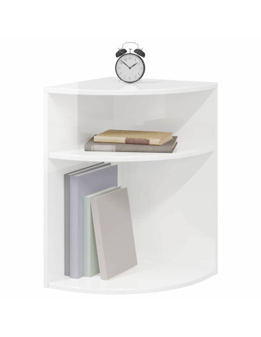 Tavolino Bianco Lucido 39,7 x 39,7 x 60 cm Legno multistrato