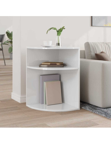 Tavolino Bianco Lucido 39,7 x 39,7 x 60 cm Legno multistrato
