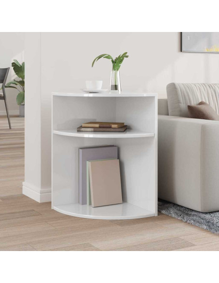 Tavolino Bianco Lucido 39,7 x 39,7 x 60 cm Legno multistrato