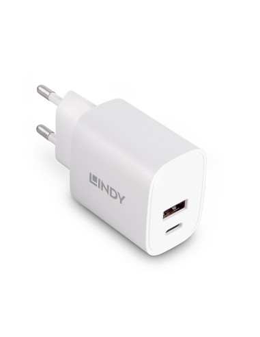 Lindy 73413 Caricabatterie per dispositivi mobili Universale Bianco AC Ricarica rapida Interno
