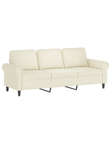 Set di Divani 4 pz con Cuscini Crema in Velluto
