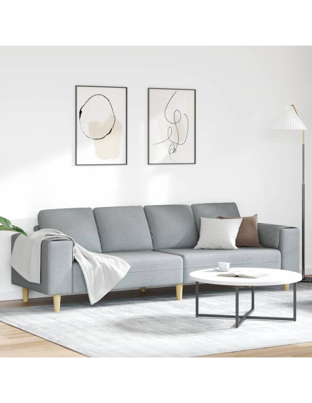 Divano per Soggiorno Grigio chiaro 250 x 77 x 76 cm Poliestere