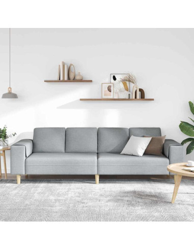 Divano per Soggiorno Grigio chiaro 250 x 77 x 76 cm Poliestere
