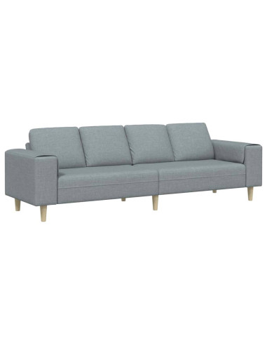 Divano per Soggiorno Grigio chiaro 250 x 77 x 76 cm Poliestere