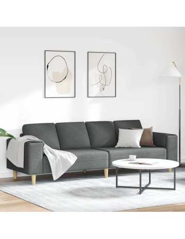 Divano per Soggiorno Grigio scuro 250 x 77 x 76 cm Poliestere