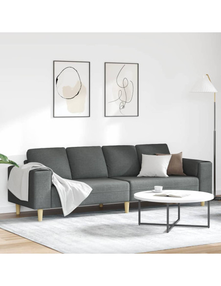 Divano per Soggiorno Grigio scuro 250 x 77 x 76 cm Poliestere