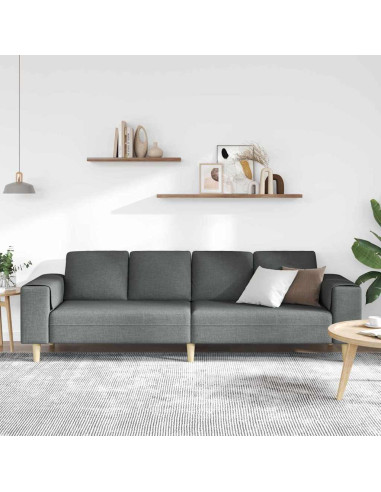 Divano per Soggiorno Grigio scuro 250 x 77 x 76 cm Poliestere