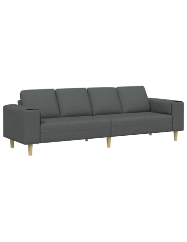 Divano per Soggiorno Grigio scuro 250 x 77 x 76 cm Poliestere
