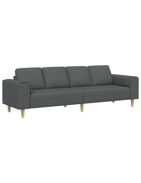 Divano per Soggiorno Grigio scuro 250 x 77 x 76 cm Poliestere