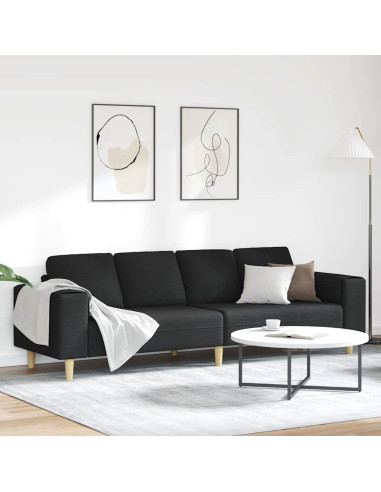 Divano per Soggiorno Nero 250 x 77 x 76 cm Poliestere