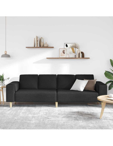 Divano per Soggiorno Nero 250 x 77 x 76 cm Poliestere