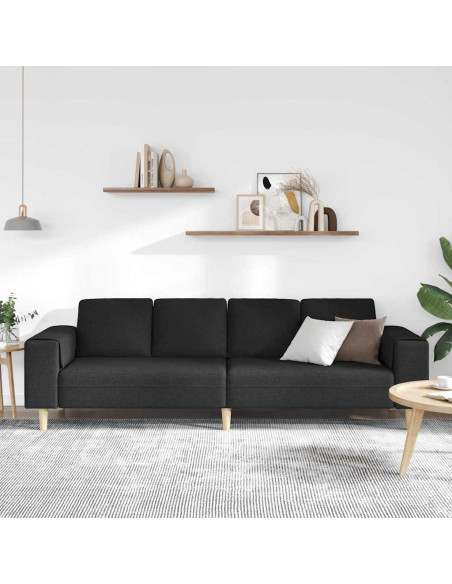 Divano per Soggiorno Nero 250 x 77 x 76 cm Poliestere