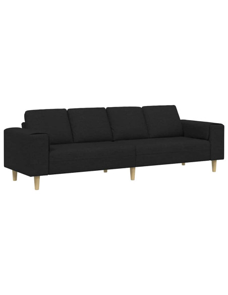 Divano per Soggiorno Nero 250 x 77 x 76 cm Poliestere