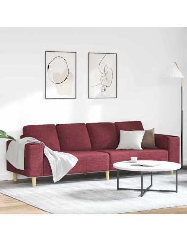 Divano per Soggiorno Rosso Vino 250 x 77 x 76 cm Poliestere
