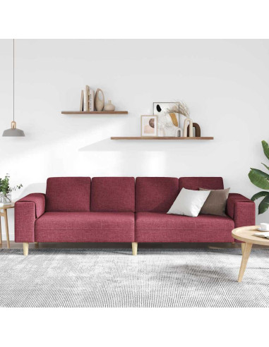 Divano per Soggiorno Rosso Vino 250 x 77 x 76 cm Poliestere