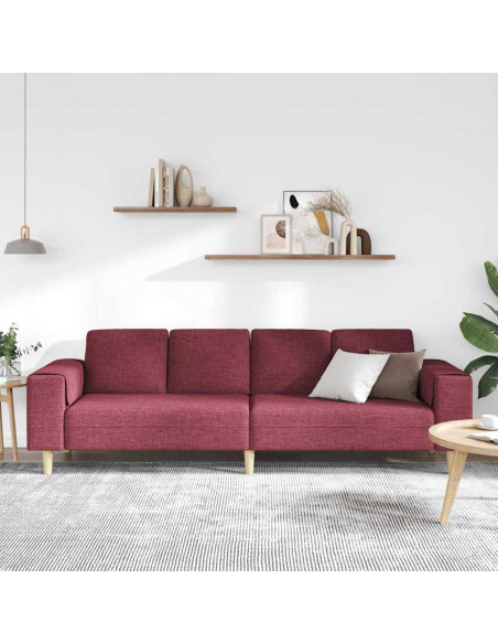 Divano per Soggiorno Rosso Vino 250 x 77 x 76 cm Poliestere