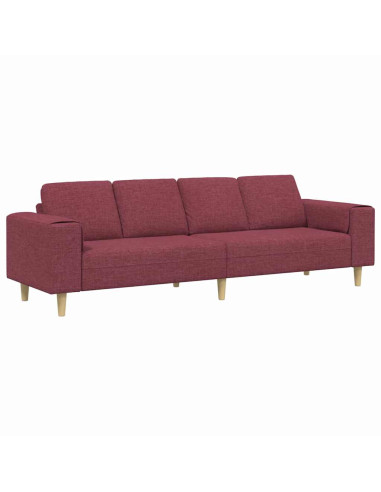 Divano per Soggiorno Rosso Vino 250 x 77 x 76 cm Poliestere