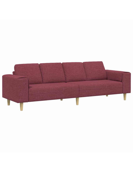 Divano per Soggiorno Rosso Vino 250 x 77 x 76 cm Poliestere