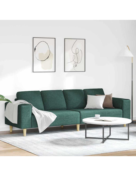 Divano per Soggiorno Verde Scuro 250 x 77 x 76 cm Poliestere