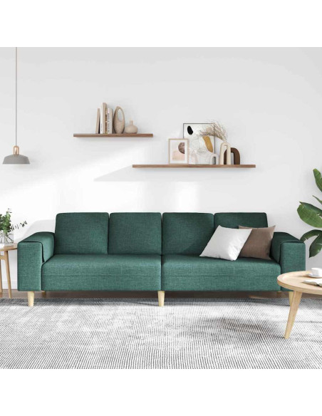 Divano per Soggiorno Verde Scuro 250 x 77 x 76 cm Poliestere