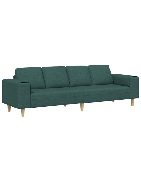 Divano per Soggiorno Verde Scuro 250 x 77 x 76 cm Poliestere