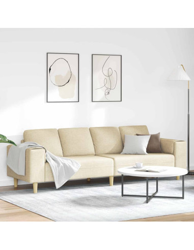 Divano per Soggiorno Crema 250 x 77 x 76 cm Poliestere