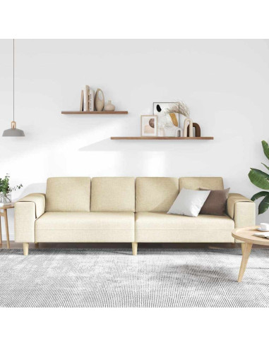 Divano per Soggiorno Crema 250 x 77 x 76 cm Poliestere